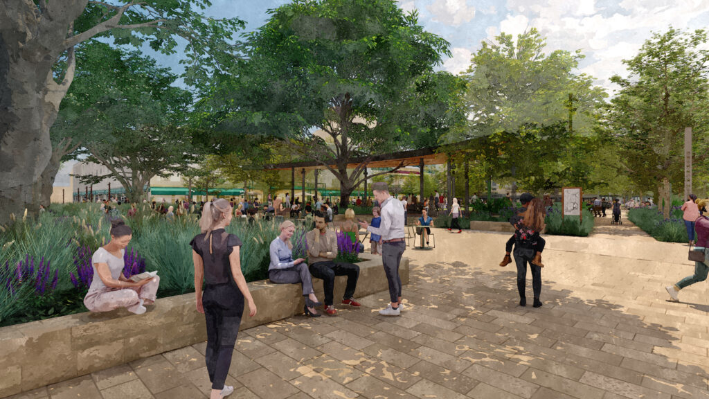 Planter Wall at Existing Heritage Oak_The Alamo MP_OJB Planter Wall at Existing Heritage Oak_The Alamo MP_OJB